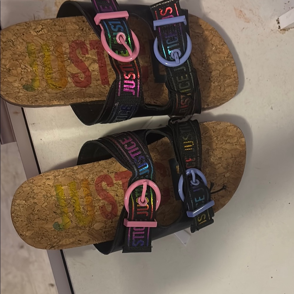 Colorful Cork Sandals with Buckles
